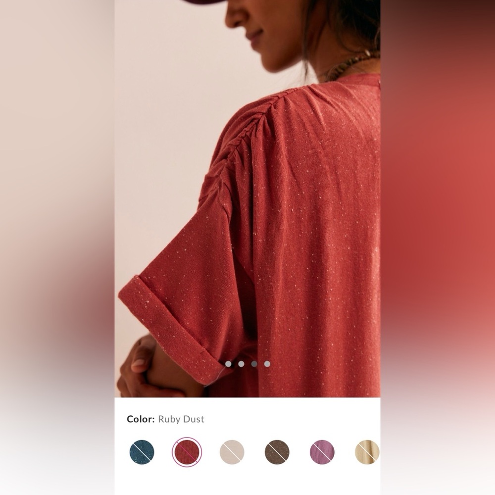 Free People Rust Red Button-Front Jumpsuit Romper - Picture 9 of 10